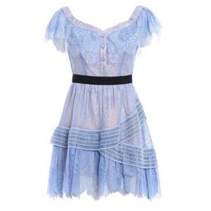 Self-portrait Off the Shoulder Lace Mini Dress US2 UK6